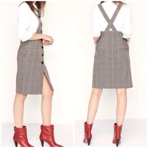 NWT ba&sh Houndstooth Pencil Skirt with Black Buttons